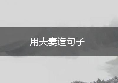 用夫妻造句子