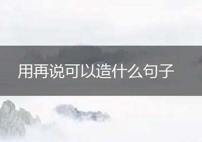 用再说可以造什么句子