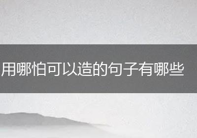 用哪怕可以造的句子有哪些