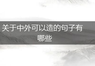 关于中外可以造的句子有哪些