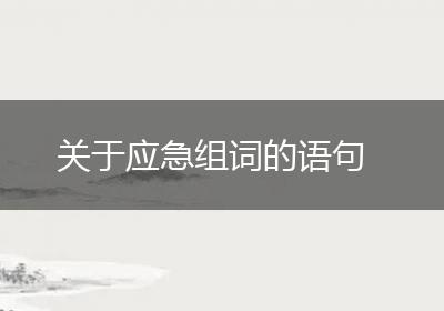 关于应急组词的语句