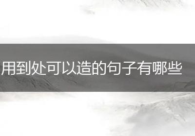 用到处可以造的句子有哪些
