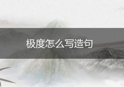 极度怎么写造句