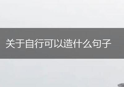 关于自行可以造什么句子