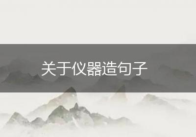 关于仪器造句子