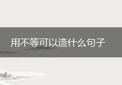 用不等可以造什么句子