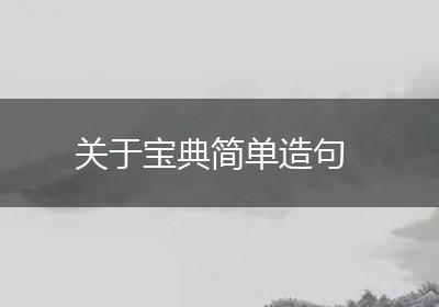 关于宝典简单造句