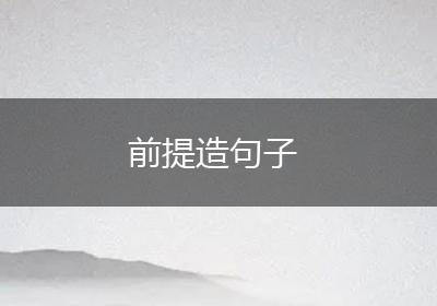 前提造句子