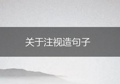 关于注视造句子