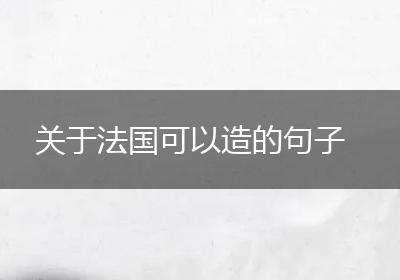 关于法国可以造的句子