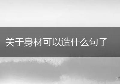 关于身材可以造什么句子