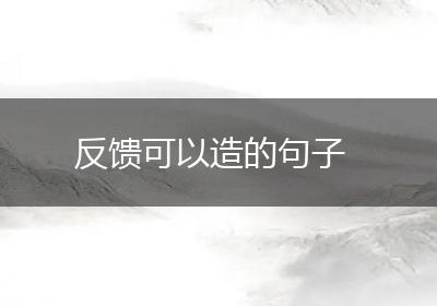 反馈可以造的句子