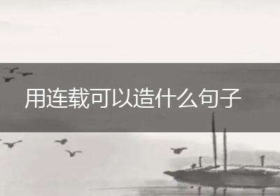 用连载可以造什么句子