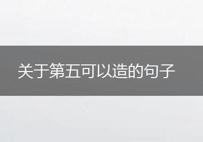 关于第五可以造的句子