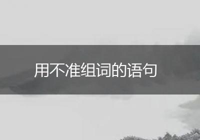 用不准组词的语句