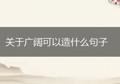 关于广阔可以造什么句子