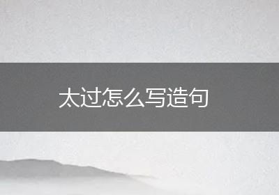 太过怎么写造句