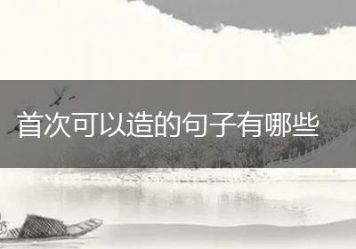 首次可以造的句子有哪些