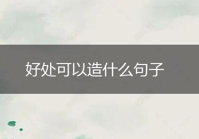 好处可以造什么句子