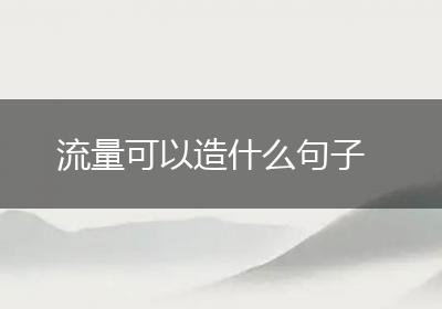 流量可以造什么句子