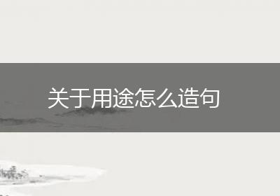 关于用途怎么造句