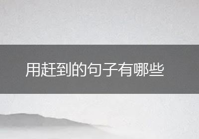 用赶到的句子有哪些