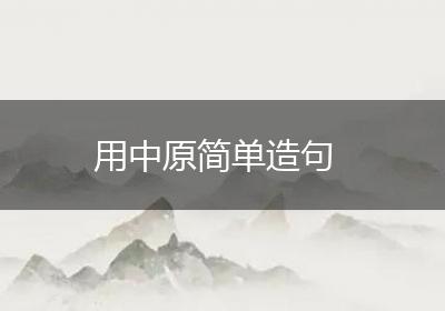 用中原简单造句