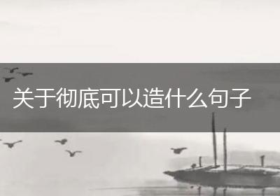 关于彻底可以造什么句子