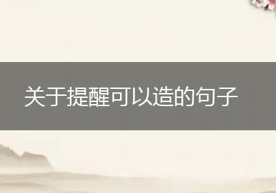 关于提醒可以造的句子