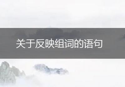 关于反映组词的语句