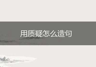 用质疑怎么造句
