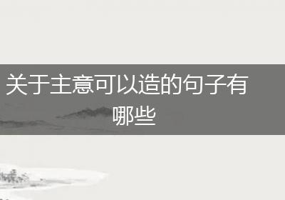 关于主意可以造的句子有哪些