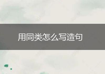 用同类怎么写造句