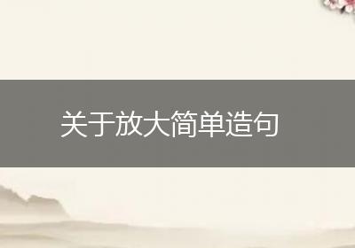 关于放大简单造句