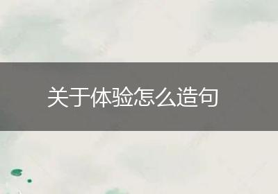 关于体验怎么造句