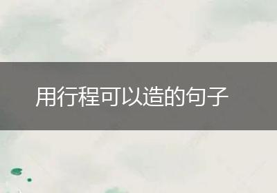 用行程可以造的句子