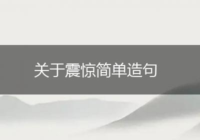 关于震惊简单造句