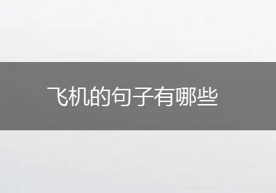 飞机的句子有哪些