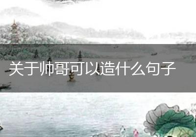 关于帅哥可以造什么句子