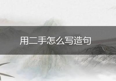 用二手怎么写造句