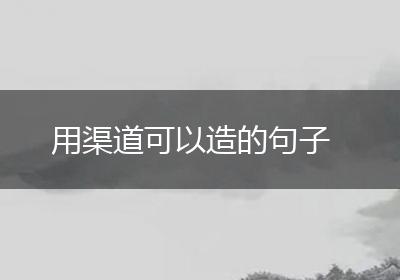 用渠道可以造的句子
