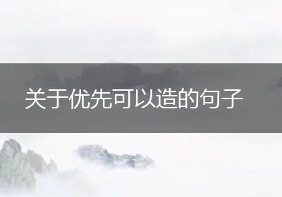 关于优先可以造的句子
