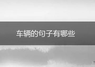 车辆的句子有哪些