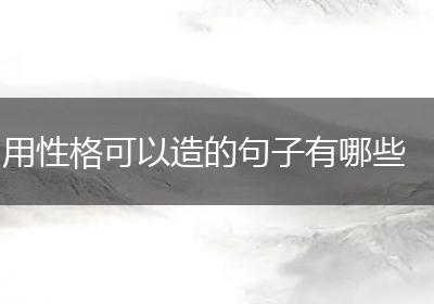 用性格可以造的句子有哪些