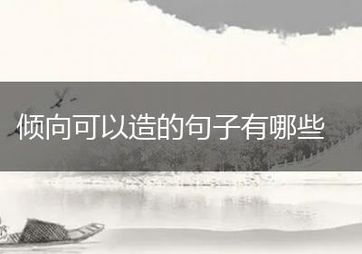 倾向可以造的句子有哪些