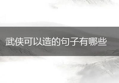 武侠可以造的句子有哪些