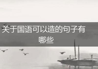 关于国语可以造的句子有哪些