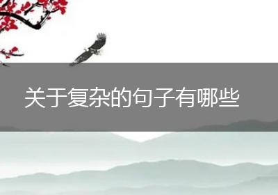 关于复杂的句子有哪些