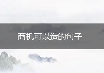 商机可以造的句子
