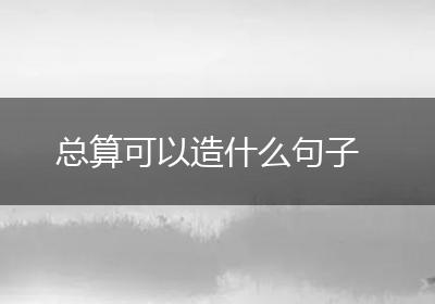 总算可以造什么句子
